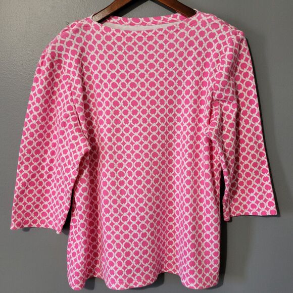 CHARTER CLUB Top Size 2X Pima Cotton Luxury Pink Preppy Boatneck Classic Vaca - Picture 1 of 9